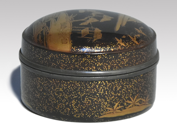鳴子蒔絵 錫縁香合 江戸時代 | 古美術ささき