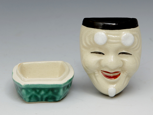 B319h 「絵安南冠○ 香合」清閑寺窯造 共箱 杉田祥平 京都 香