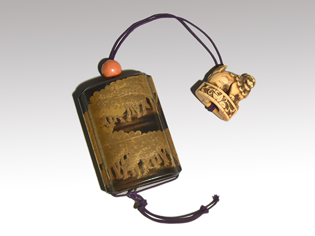 江戸時代 印籠 蒔絵 青貝 梨地 江戸時代 印籠 蒔絵 青貝 梨地 印籠