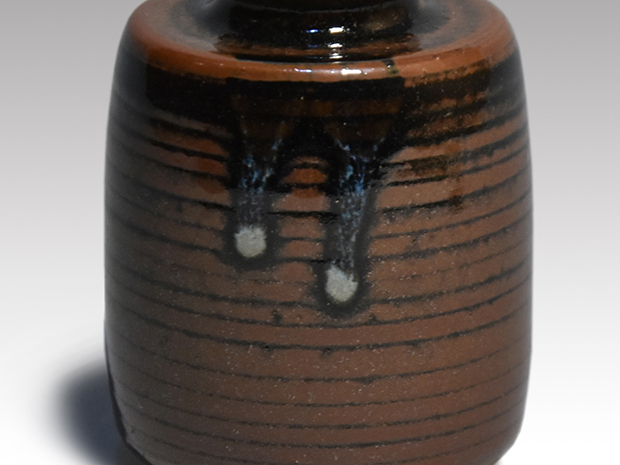 茶道具 松本鐡山作 古瀬戸 大名物 円乗坊写 茶入 仕覆付 共箱 V 8757