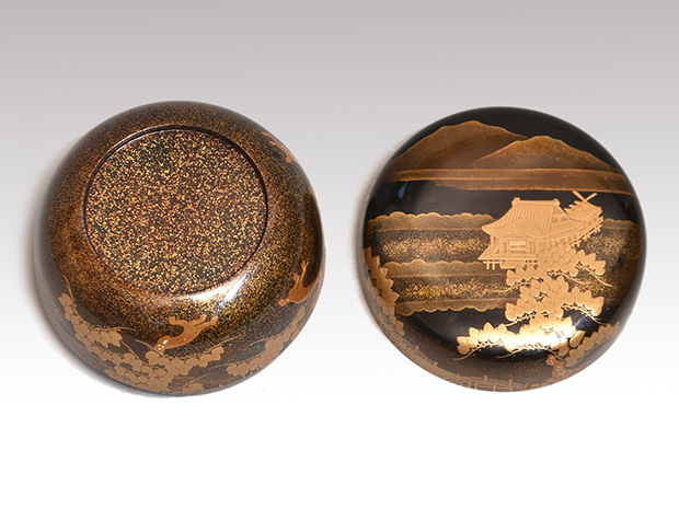 住吉蒔絵 内梨地 棗 輪島塗 曽又真山(作) 共箱 | 古美術ささき