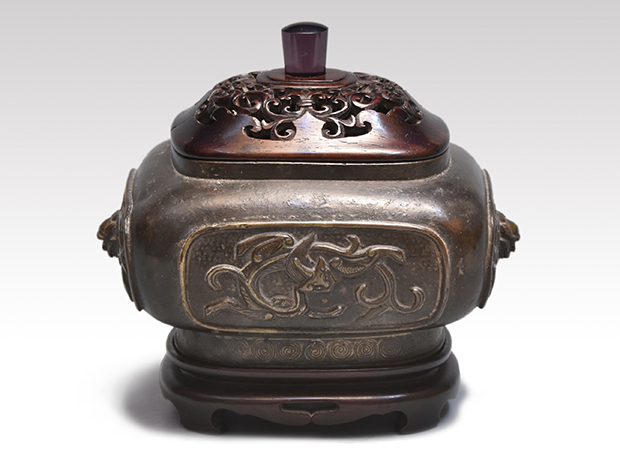 中国古銅宣徳銅雅賞幽香銘小壷N8527E