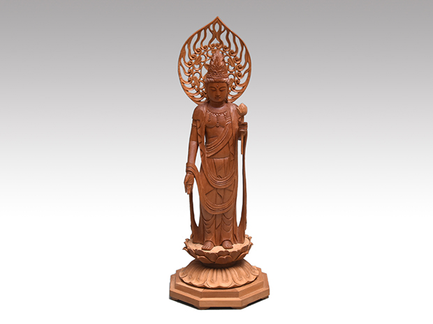 仏教美術 香木 白檀彫刻 観音菩薩像 仏像 置物 V R5122 仏教美術 香木 白檀