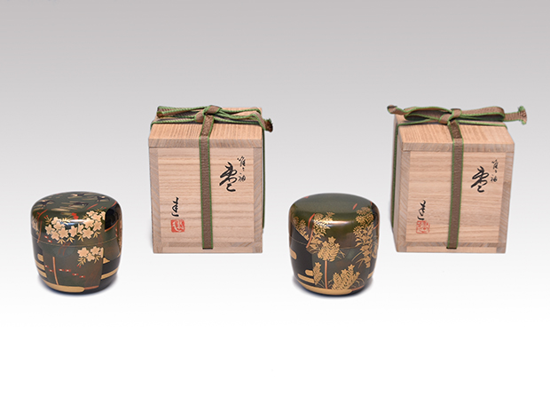 誰ケ袖棗 春秋一対（2個) 松村建（作) 共箱 未使用 | 古美術ささき