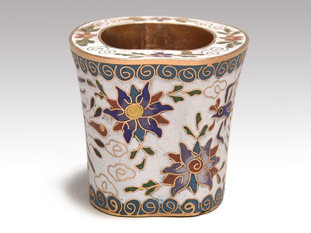 有線七宝竹形蓋置 花鳥文 | 古美術ささき