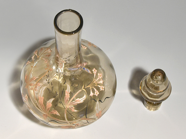 エミール ガレ Émile Gallé☆エナメル彩☆花装飾文☆キャビネット