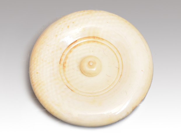 備前焼茶入 長十郎、木村友敬(作) 共箱 象牙蓋 仕服(荒磯金襴) | 古