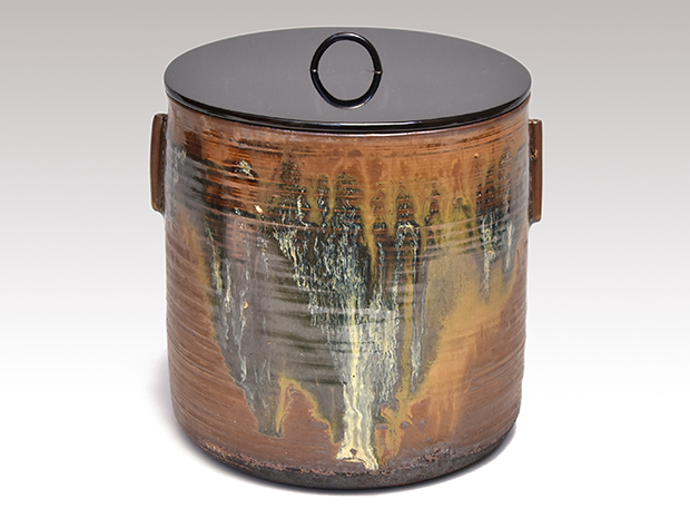 高取焼 水指 十三代 亀井味楽(作) 共箱 誂え蓋付 | 古美術ささき