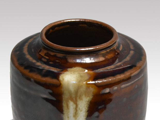 肩衝茶入 清水茂生（作) 共箱 牙蓋 仕覆付 | 古美術ささき