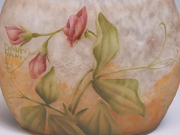 Daum Nancy ドーム スイートピー文 扁壺 花器 | 古美術ささき