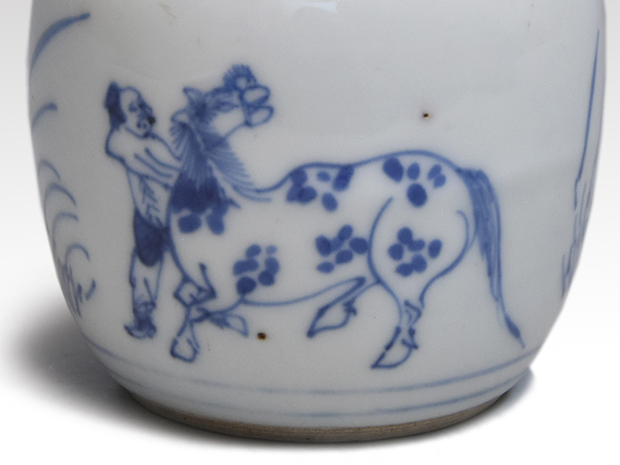 古染付 馬の絵茶入 象牙蓋 明末～清朝初期 | 古美術ささき