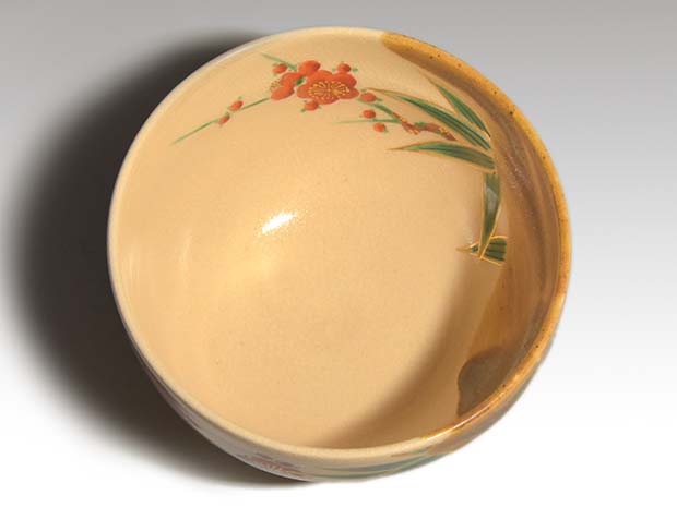 永楽善五郎(即全)作 梅竹絵茶碗 共箱 淡々斎箱書 | 古美術ささき