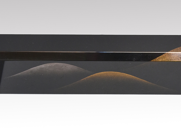 遠山研ぎ出し蒔絵 炉縁 鈴木光入（作） 共箱 | 古美術ささき