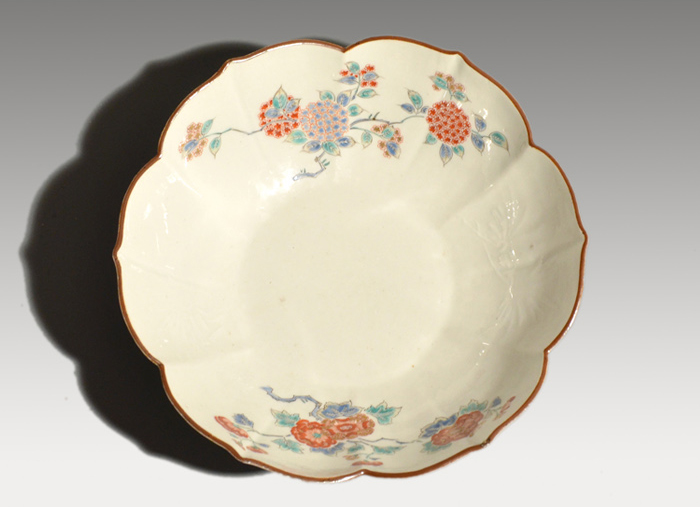 古伊万里（柿右衛門様式）色絵花文輪花鉢 菓子器 江戸時代中期頃 | 古