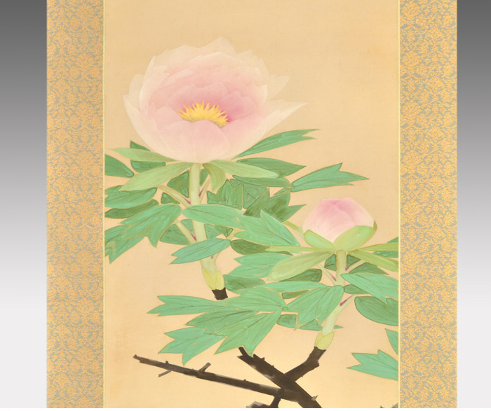 掛軸 掛け軸 絵画 鈴木大麻 掛軸 鈴木大麻作 【牡丹】 掛軸 鈴木大麻作