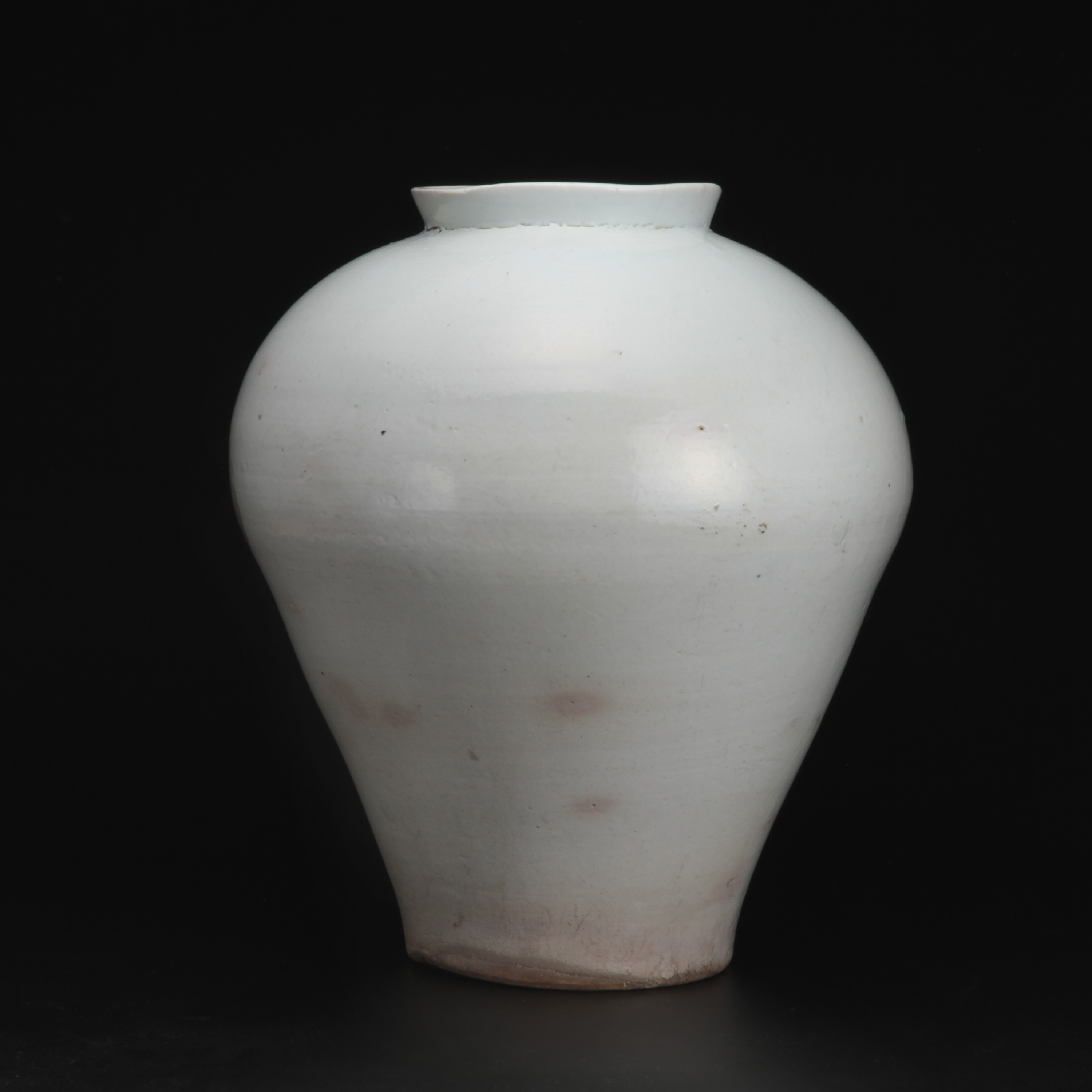 朝鮮美術 李朝 高麗白磁 辰砂染付 花文瓶 壺 M R7653 朝鮮美術 李朝