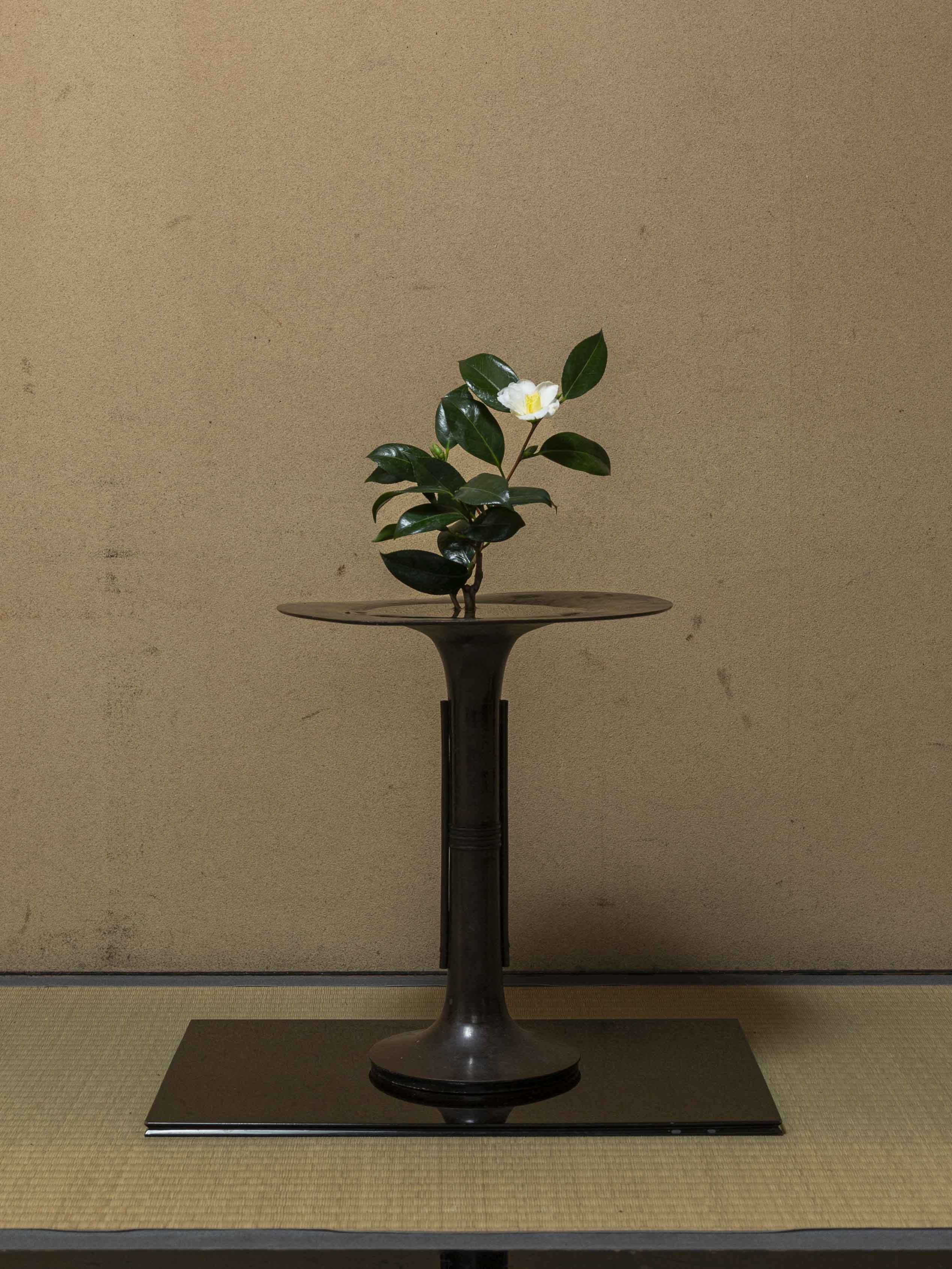 薄端 紫銅 華道 古流 花器 生花 花入れ 骨董 薄端 紫銅 華道 古流 花器