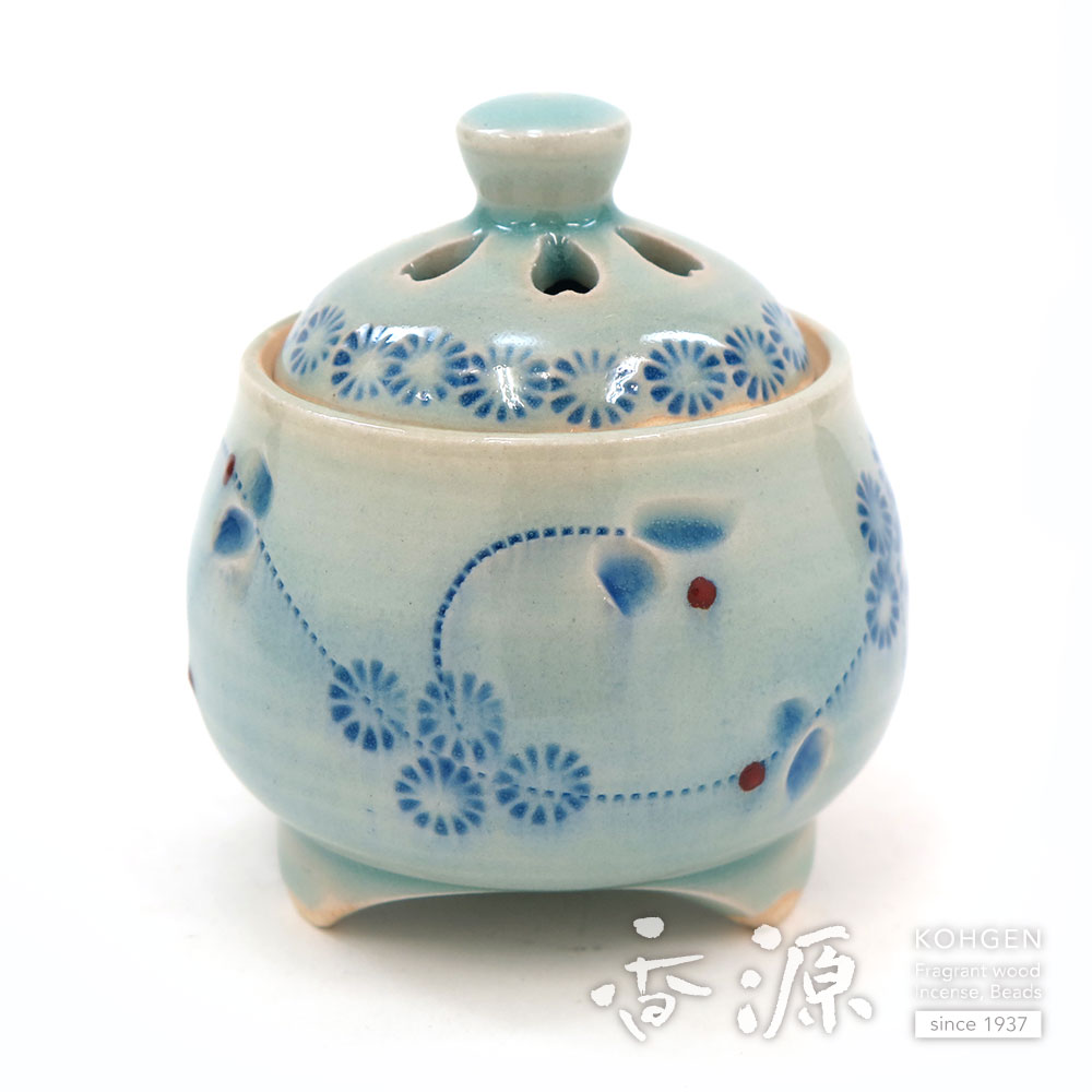 香炉（青磁）源氏物語ノベルティー（非売品） 香炉（青磁）源氏物語