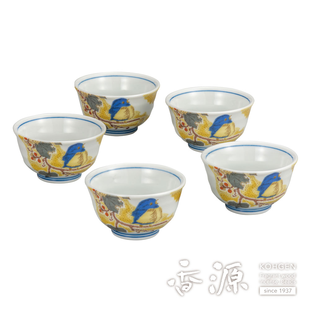 九谷焼 汲出茶碗 5客 染付 古九谷 龍 箱付 九谷焼の通販｜汲出揃（湯呑