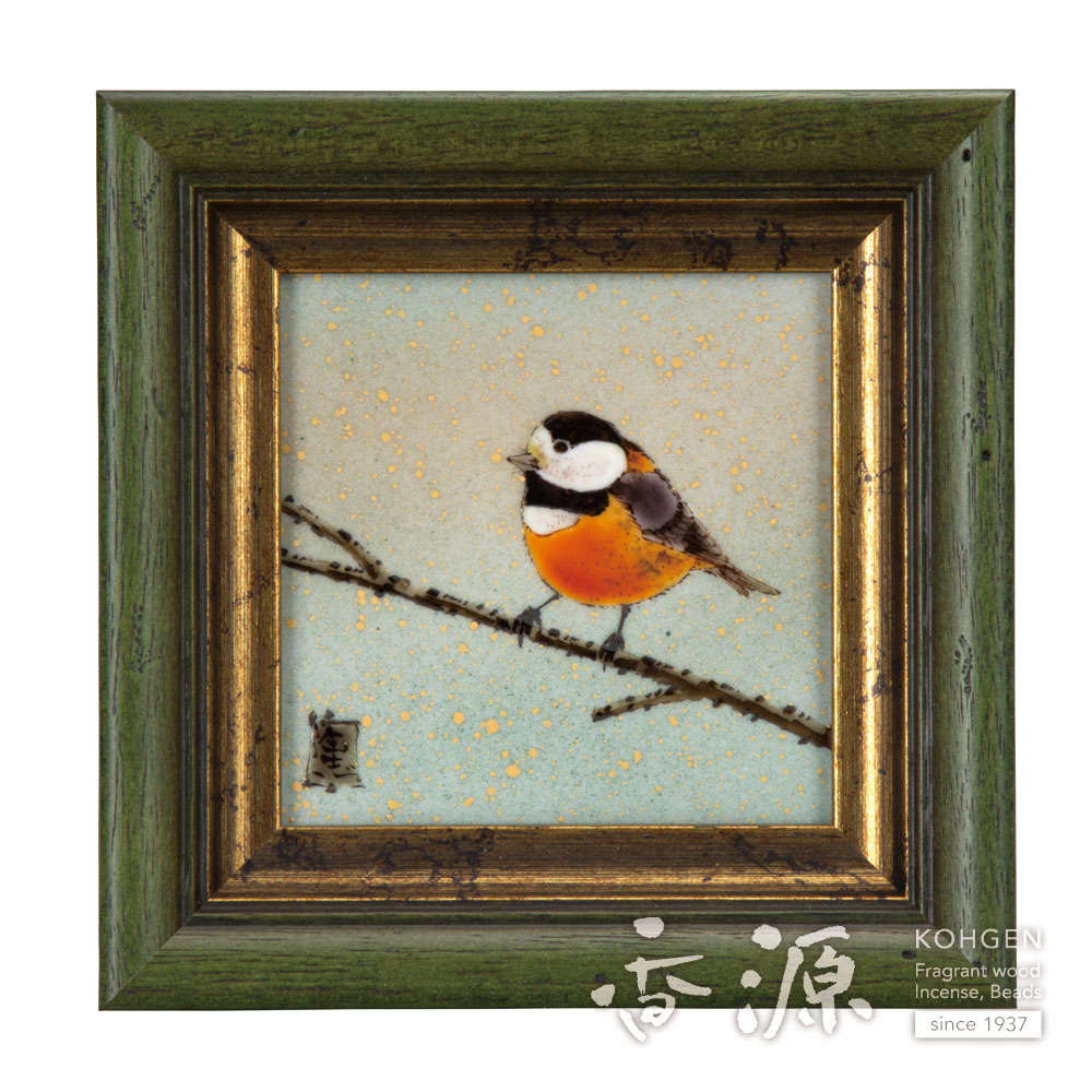 九谷焼 陶額 雀図四季セット / 中村陶志人 中村陶志人作 陶額 二雀