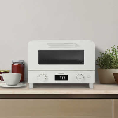 東芝 TOSHIBA オーブントースター 1400W/食パン2枚 ミルキーホワイト