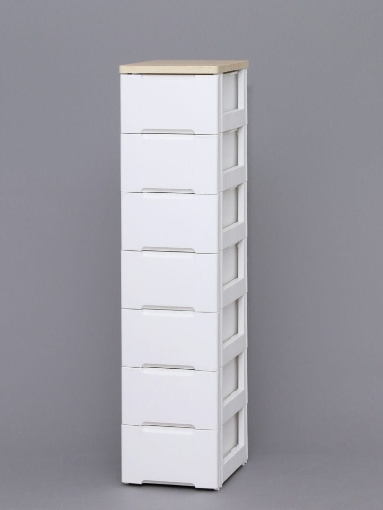 希少☆ラタン×ホワイトウッド☆大きめ お洒落収納チェスト☆引き出し6