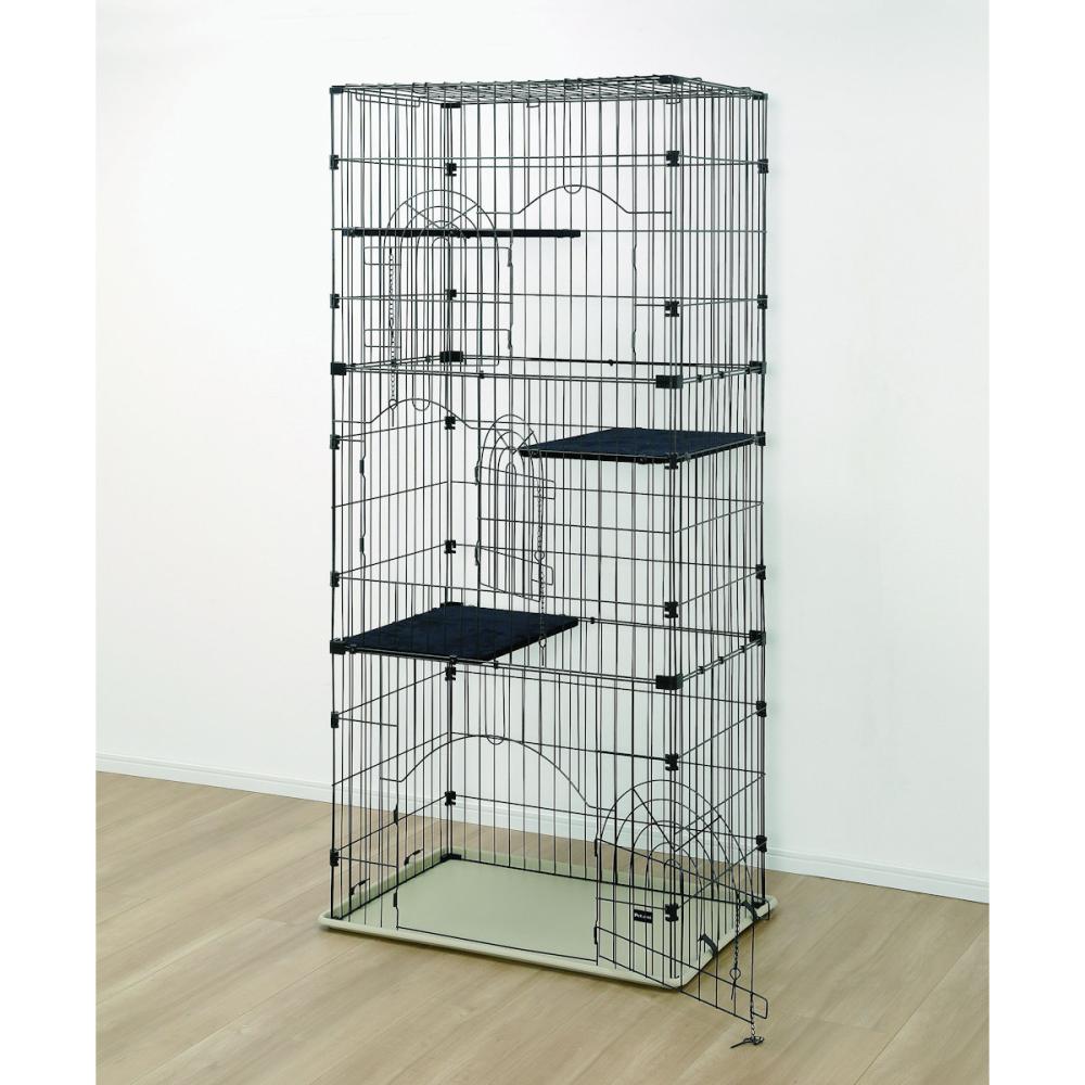 キャットケージ3段 ブラック の通販 | ホームセンター コメリドットコム