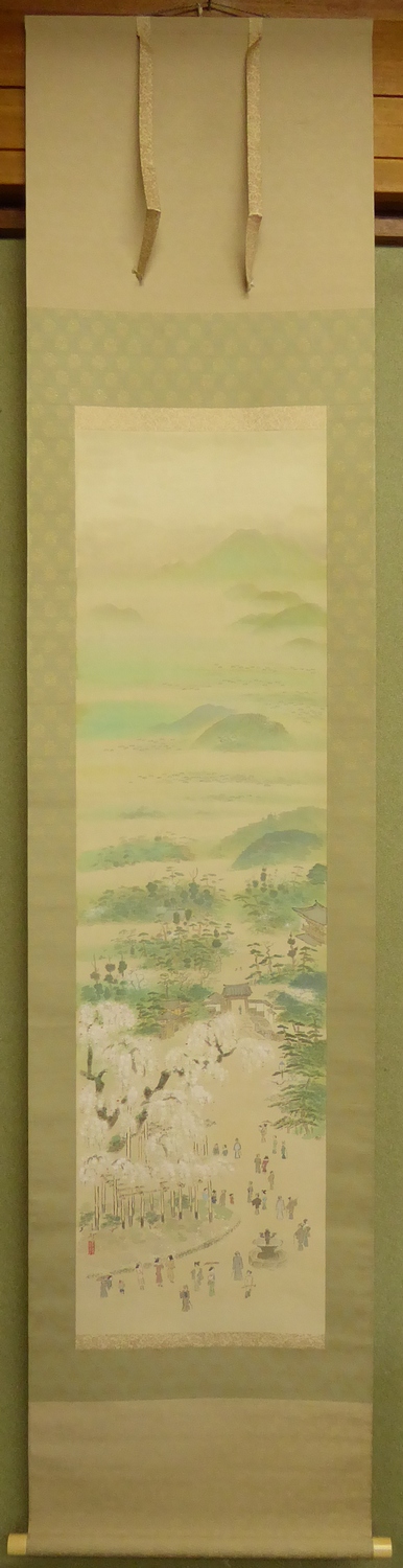 4177 池田遙邨 「大原春風」 共箱 肉筆 紙本 日本画 掛軸 日展顧問