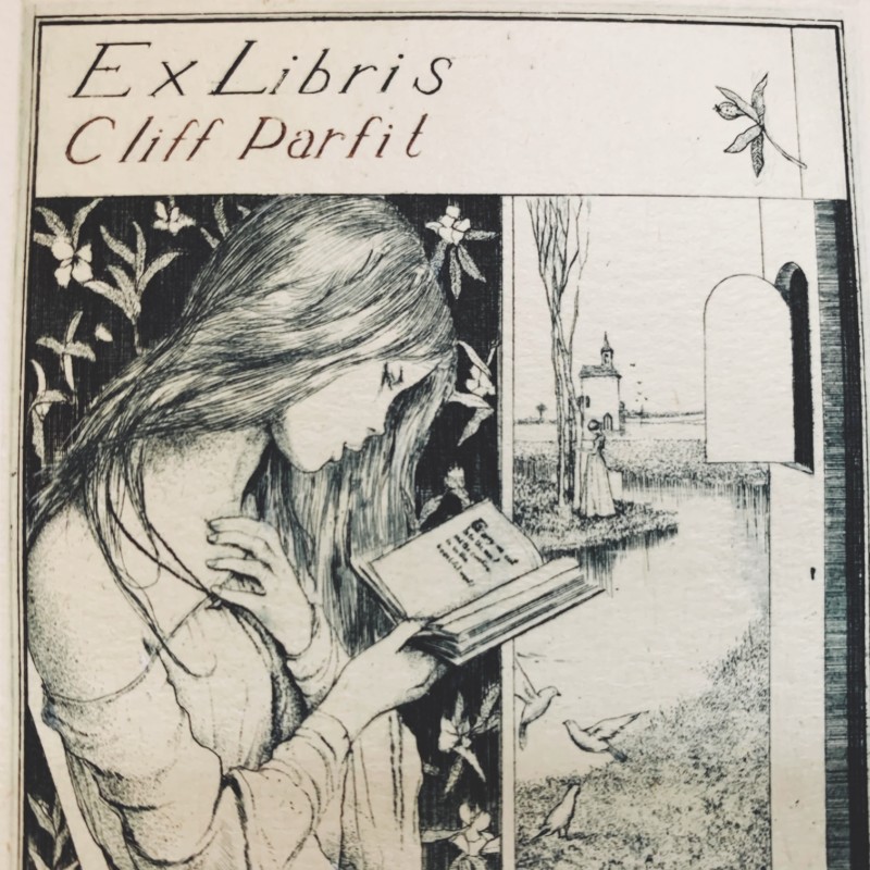 アルフォンス・イノウエ 銅版画蔵書票「窓辺の少女Ⅱ」入荷いたしまし