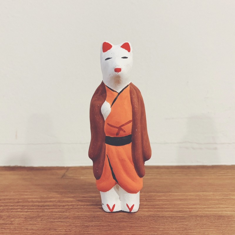 土人形 お稲荷さん 欠損あり 古美術 古道具 アンティーク きつねの