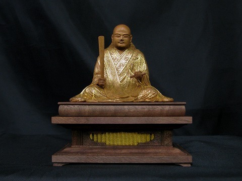 道元・達磨大師像(座像2寸5分/金泥彩色) 仏像彫刻 仏師 曹洞宗 三尊 京