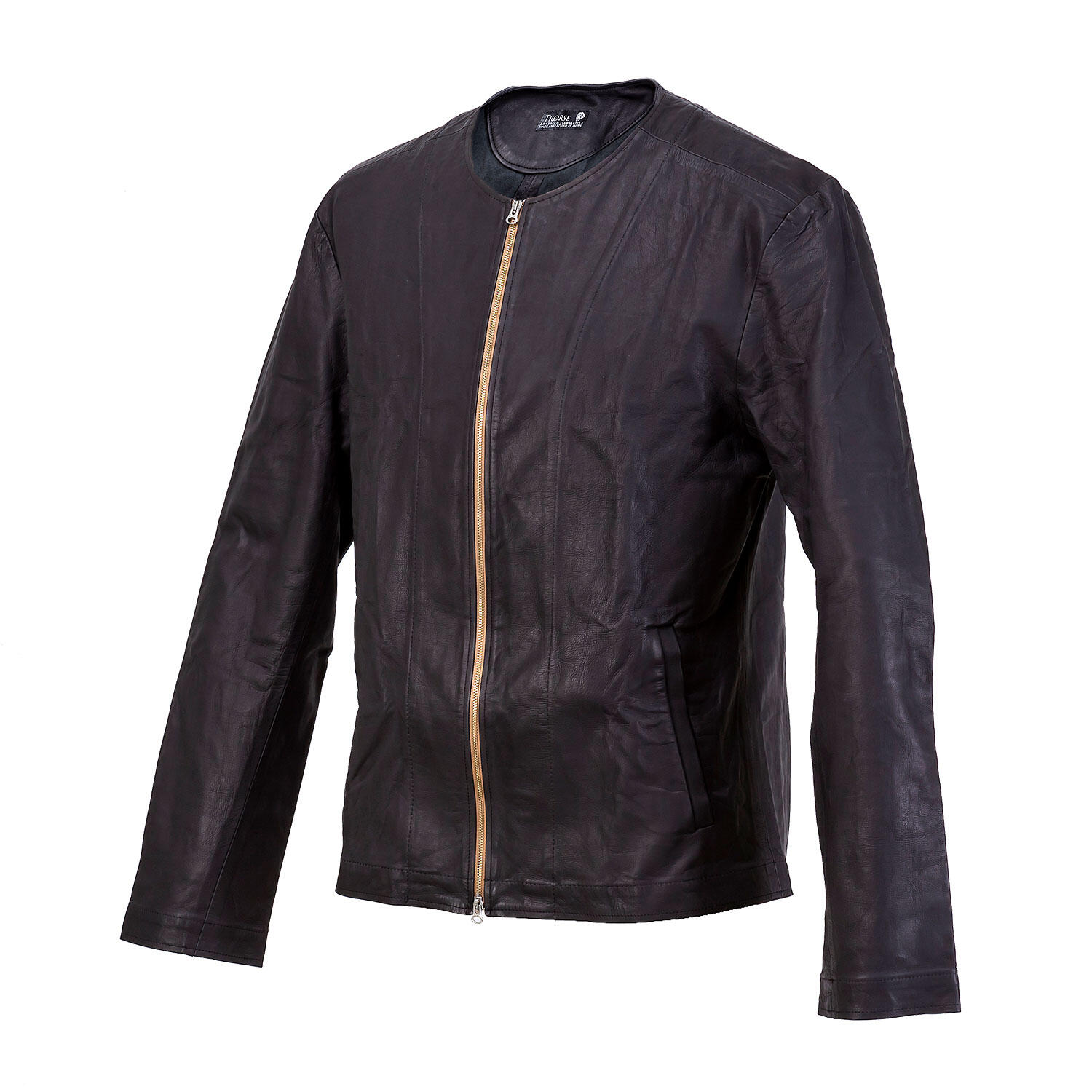 ホースハイド 馬革 ノーカラー レザージャケット | TROJAN HORSE