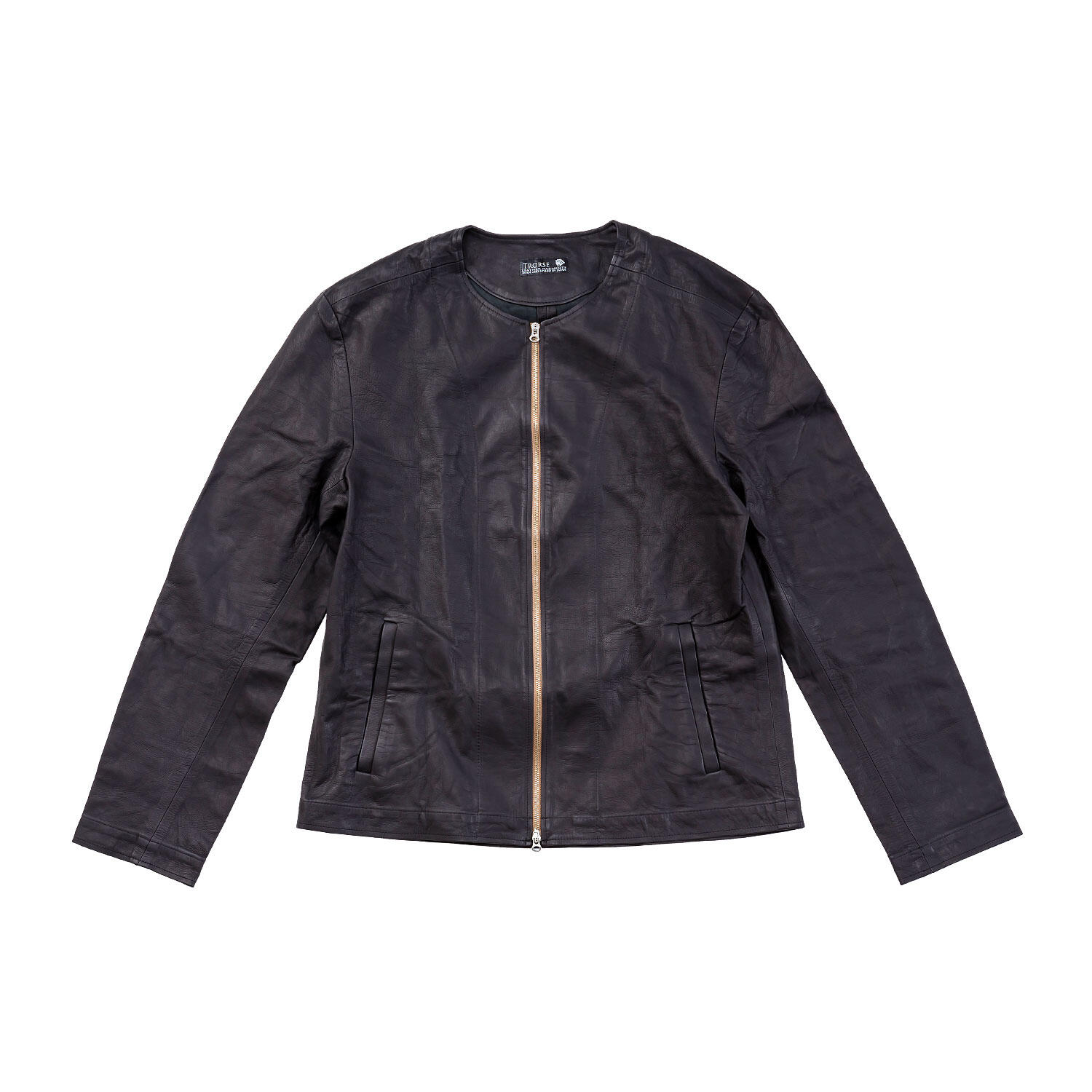 ホースハイド 馬革 ノーカラー レザージャケット | TROJAN HORSE