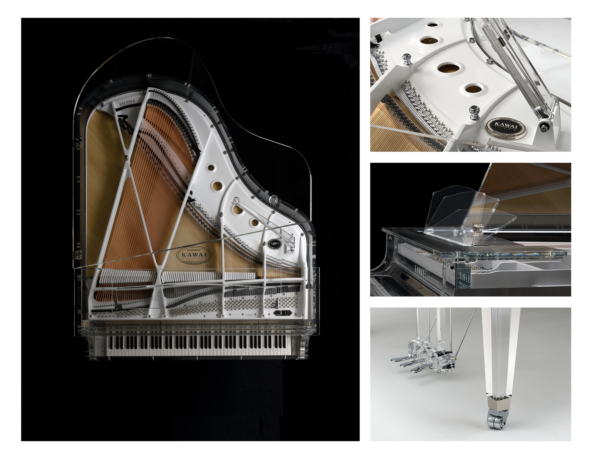 透明なボディが特徴のクリスタルグランドピアノがモデルチェンジ