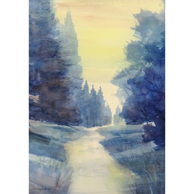 水彩画「ワークス L －6」若松愛子、リト大判