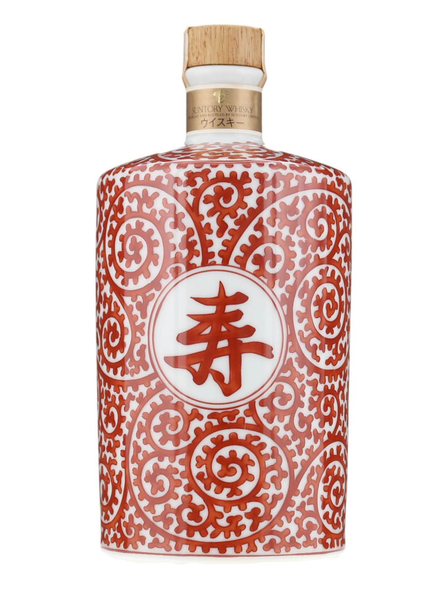 サントリー 白州 ピュアモルト 有田焼 赤絵蛸唐草「寿」文筒形瓶 600ml