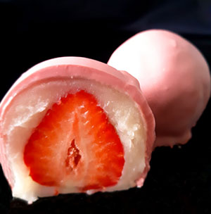 ルビーチョコいちご大福発売｜角八本店｜