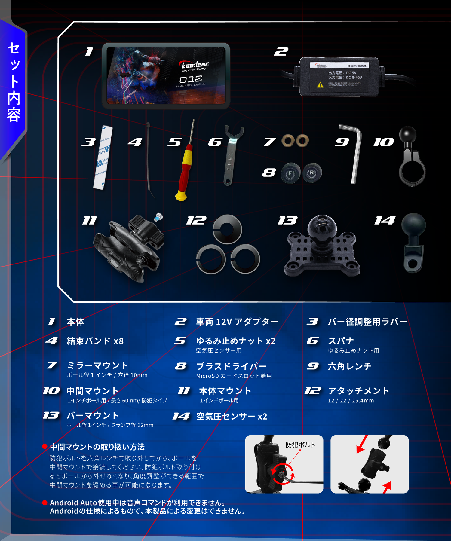 Kaedear KDR-D12 スマートライドディスプレイ 未使用・未設置 美品