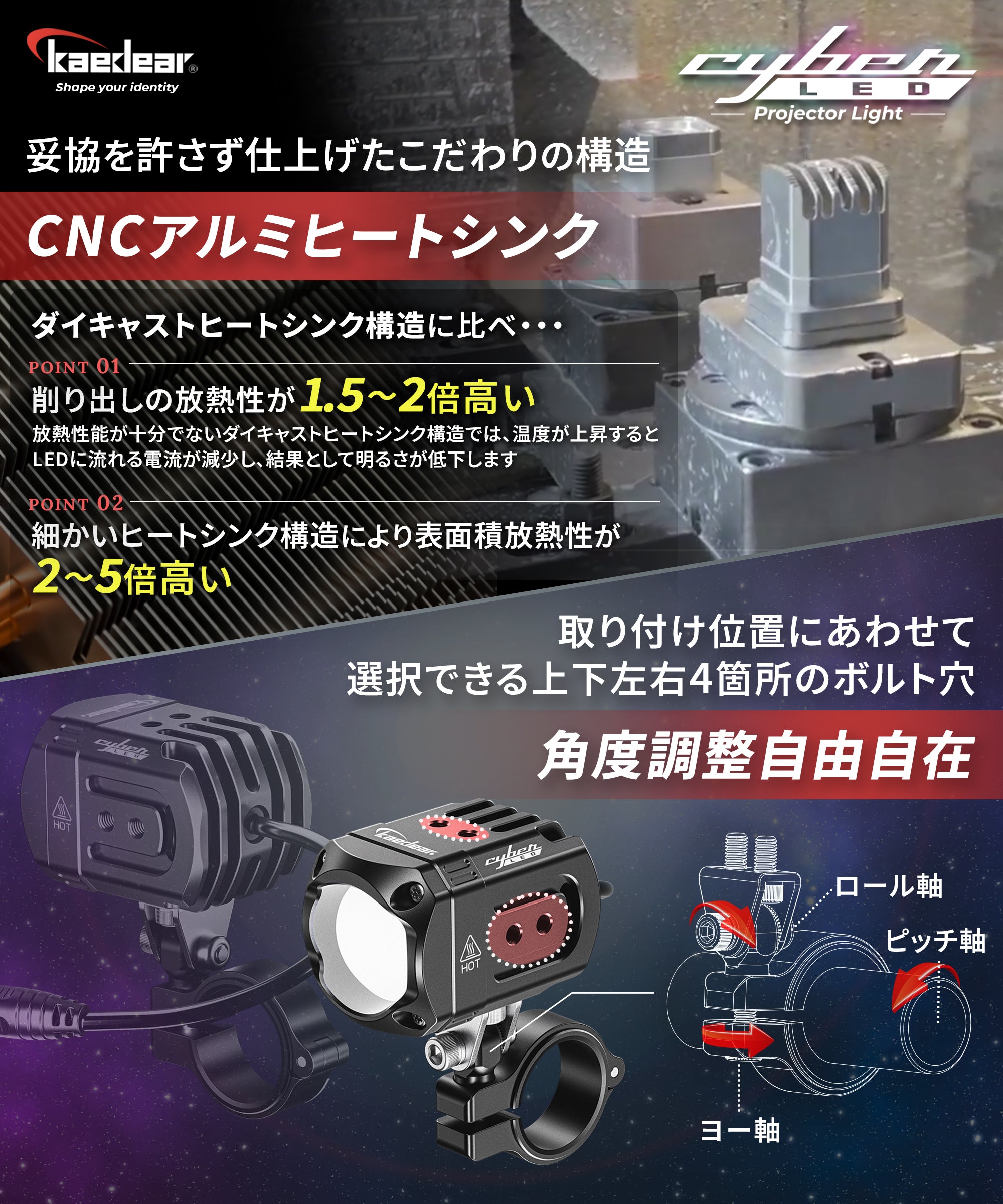 Kaedear Cyber ​​LED Projector Light KDR-K11-W30 – 株式会社Kaedear