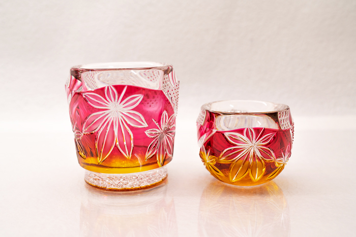 d*7様 江戸切子 伝統工芸士 但野英芳作 「兜」 飾り皿 d*7様 江戸切子