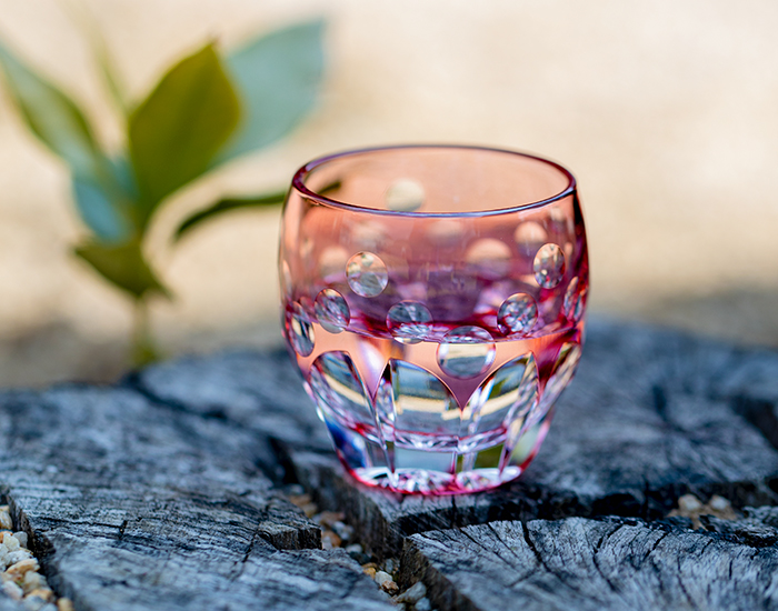 ガラス工芸 江戸切子 華硝 グラス 高杯 箱付 C R9094 ガラス工芸 江戸