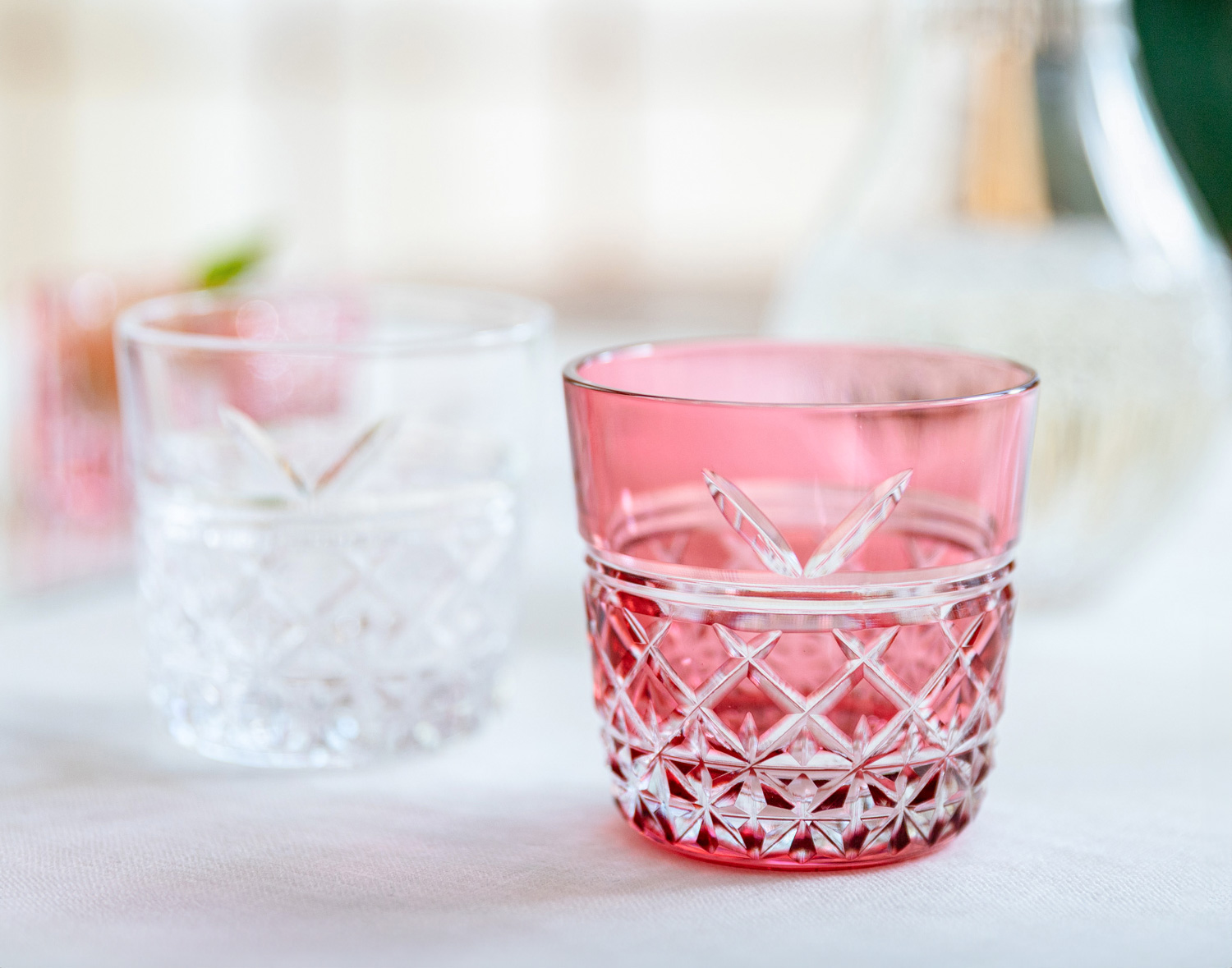 正人作 クリスタルガラス 切子 酒盃 共箱 N 6284 正人作 クリスタル