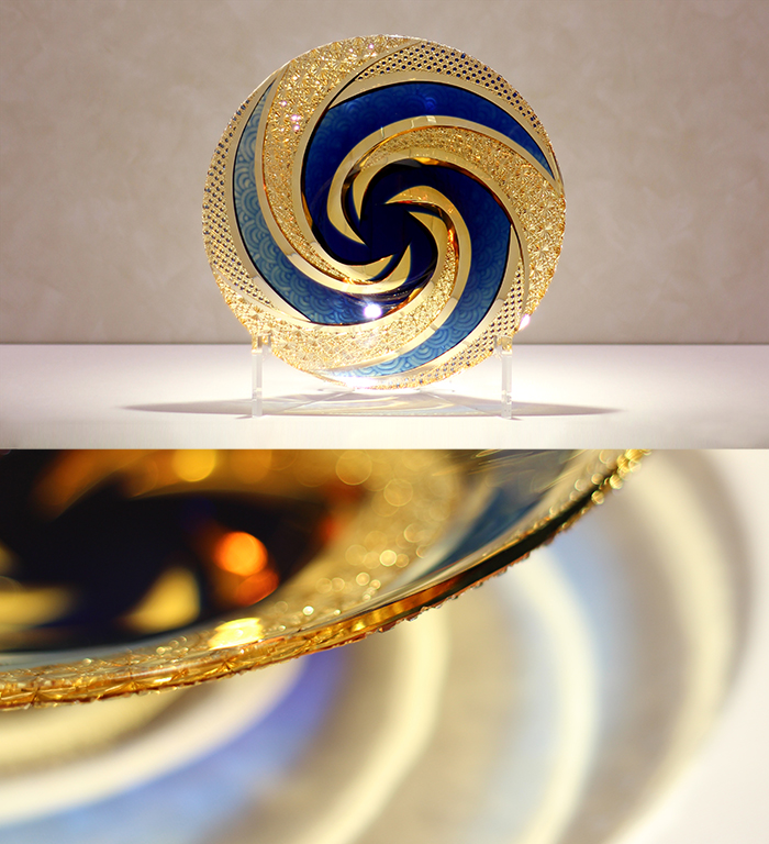 d*7様 江戸切子 伝統工芸士 但野英芳作 「兜」 飾り皿 d*7様 江戸切子