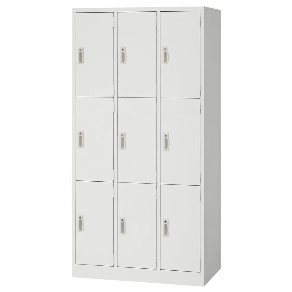 9人用シンプルスチールロッカー 幅900 奥行515 高さ1790 LKA-W9 通販