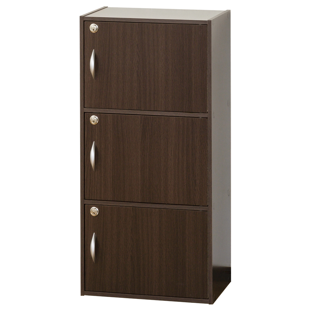 鍵付き3段ボックス 幅420 奥行290 高さ875 KRS-08KB 通販 - オフィス