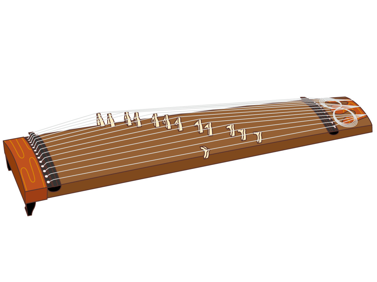 ②琴 13弦 日本 伝統的 楽器 和楽器 弦楽器 和琴 木製 13 琴柱