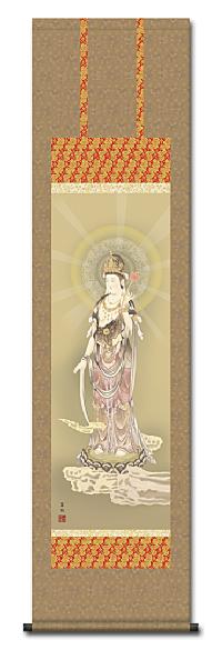 雲上観音 鈴木翠明 （白翠会） 尺三！ 観音 - 掛け軸（掛軸）販売通販