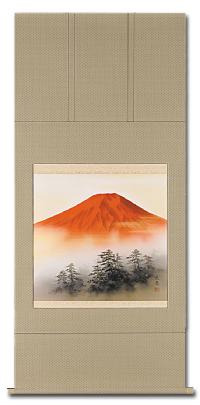 吉川和生作 赤富士 掛け軸 吉川和生作 赤富士 掛け軸