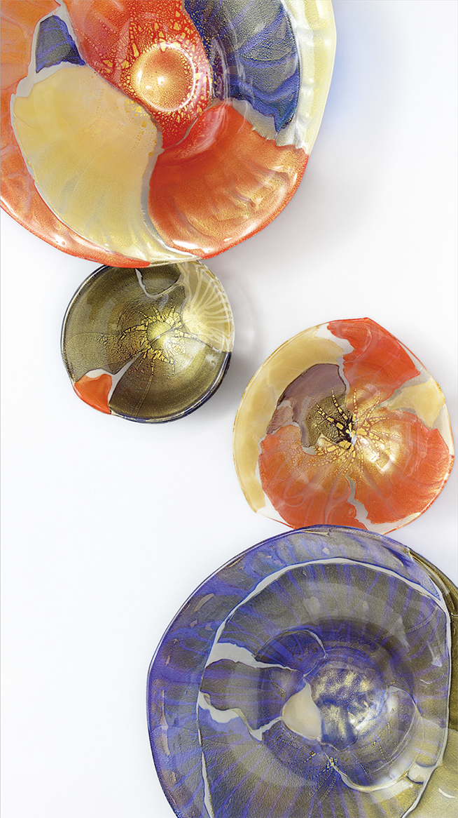 資産に☆西中千人 ☆脚付き☆ 瀟洒な器 ガラス工芸