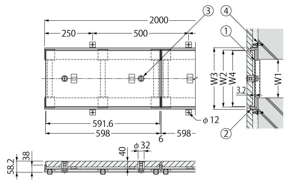 sou ツインタイプの右のみ 蓋板付き 正面下側100ミリ仕様 送料込み sou